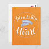 "Vriendschap verwarmt het hart" briefkaart (Voorkant / Achterkant)