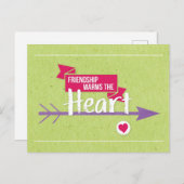 "Vriendschap verwarmt het hart" briefkaart (Voorkant / Achterkant)