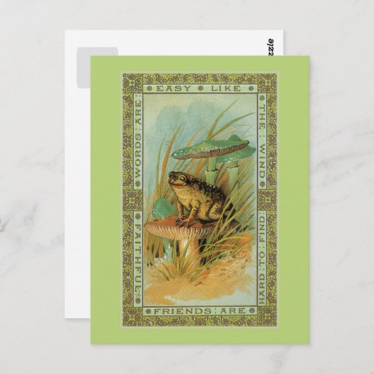 Vriendschap, Victoriaans kikker (pad), tandbeerput Briefkaart (Voorkant / Achterkant)