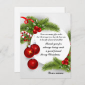 “Vriendschap” Vlakke Kerstkaart (Voorkant / Achterkant)