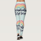 "Vriendschap voor altijd" Quote in Pastel Rainbow Leggings (Achterkant)