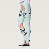 "Vriendschap voor altijd" Quote in Pastel Rainbow Leggings (Links)