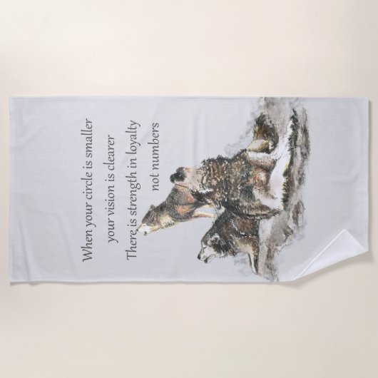 Vriendschap Vrienden Quote Animal Art Strandlaken (Voorkant)
