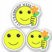 Vriendschap Week Glimlach Sticker (Voorkant)