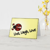 Vriendschap Wenskaart | Leef, lach, liefde Kaart (Gele Bloem)