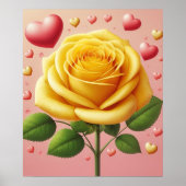 Vriendschap Yellow Rose Poster (Voorkant)
