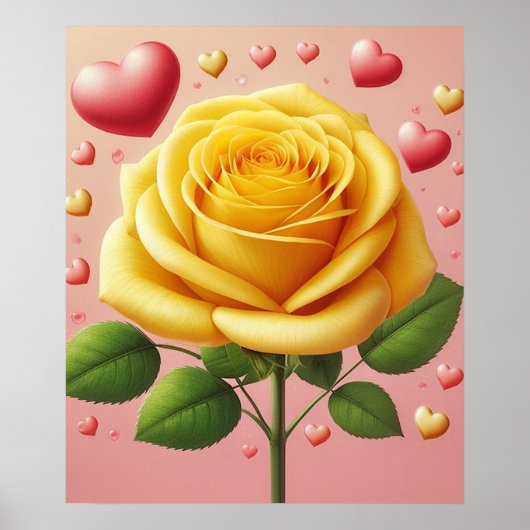 Vriendschap Yellow Rose Poster (Voorkant)