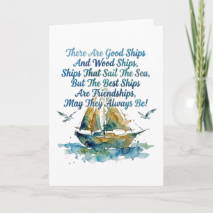 Vriendschap Zeilboot Watercolor Nautilus Zegen Kaart