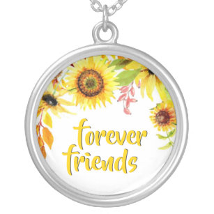 Vriendschap Zonnebloemen voor vrienden Zilver Vergulden Ketting