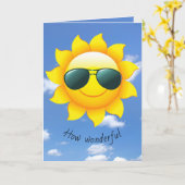 Vriendschap Zonneschijn met Zonnebril Kaart (Gele Bloem)