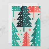 Vriendschappelijke uitnodigingen Kerstbomen patroo (Achterkant)