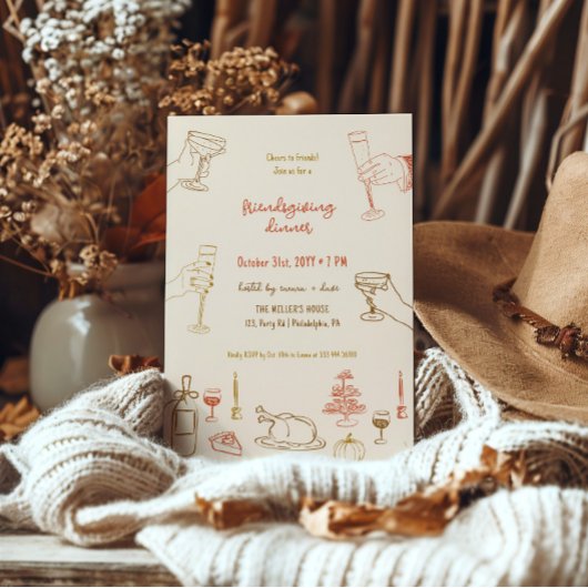 Vriendschappen geven Diner grillige uitnodiging