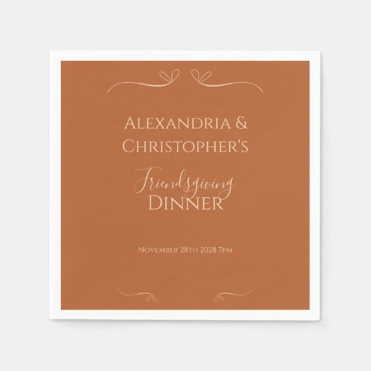 Vriendschappen geven Diner Party Chic Elegant Servet (Voorkant)