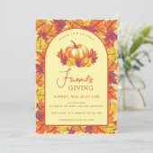 Vriendschappen geven Herfst Pompoen en Fall Leaves Kaart (Staand voorkant)