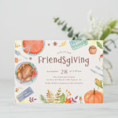 Vriendschappen geven Herfstfeest Diner Kaart (Staand voorkant)