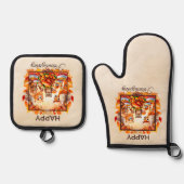 Vriendschappen geven Woodland Dieren Herfst Blader Ovenwant & Pannenlap Set (Voorkant)