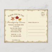 Vriendschappen Save the Date Autumn Leaves Black Uitnodiging Briefkaart (Achterkant)