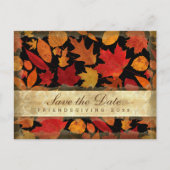 Vriendschappen Save the Date Autumn Leaves Black Uitnodiging Briefkaart (Voorkant)