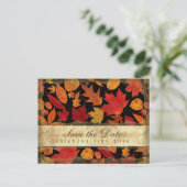 Vriendschappen Save the Date Autumn Leaves Black Uitnodiging Briefkaart (Staand voorkant)