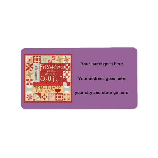 Vriendschappen zijn als quilts aanpasbare labels (Voorkant)