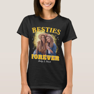 Vriendschaps Custom Foto Beste Vrienden Retro Boot T-shirt