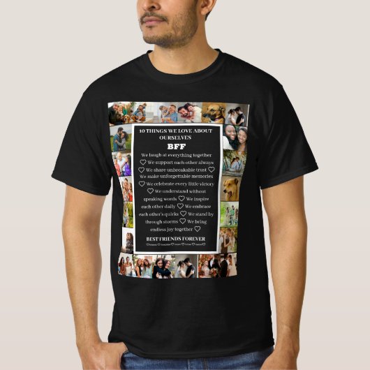 Vriendschaps Waardering | BFF 22 Foto Collage T-shirt (Voorkant)