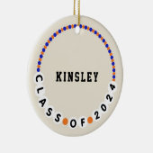 Vriendschapsarmband 2024 Afstuderen Blauw + Sinaas Keramisch Ornament (Rechts)