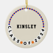 Vriendschapsarmband 2024 Afstuderen Blauw + Sinaas Keramisch Ornament (Voorkant)