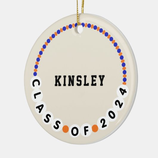 Vriendschapsarmband 2024 Afstuderen Blauw + Sinaas Keramisch Ornament (Links)