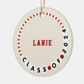 Vriendschapsarmband 2024 Afstuderen Rood + Wit Keramisch Ornament (Links)