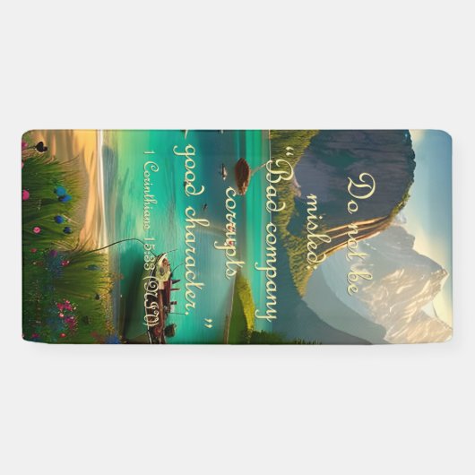 Vriendschapsbanner - 1 Corinthians 15:33 NIV Spandoek (Horizontaal)