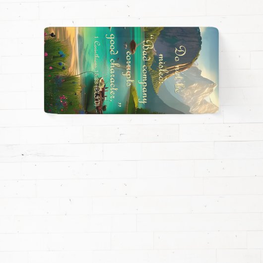 Vriendschapsbanner - 1 Corinthians 15:33 NIV Spandoek (Insitu)