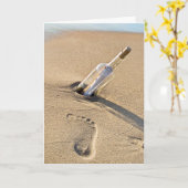 Vriendschapsboodschap in een fles kaart (Gele Bloem)