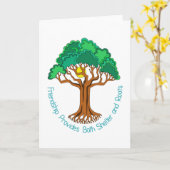 Vriendschapsboom biedt onderdak en wortels kaart (Gele Bloem)