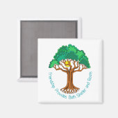 Vriendschapsboom biedt onderdak en wortels magneet (Voorkant / Achterkant)