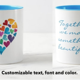 Vriendschapscadeau, regenboogharten, mok