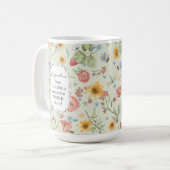 Vriendschapscadeau Waterverf Floral Butterfly Mint Koffiemok (Voorkant links)