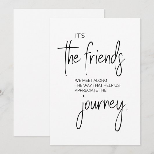 Vriendschapscitaat, betekenisvol citaat over vrien feestdagenkaart (Voorkant / Achterkant)