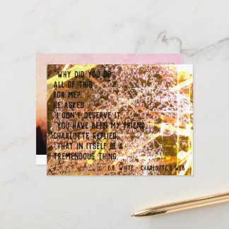  vriendschapsCitaat - Charlotte's Web Briefkaart