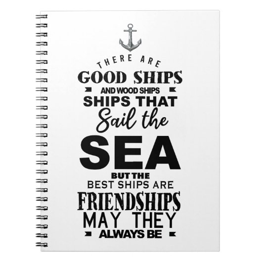 Vriendschapscitaat goede schepen beste verjaardag notitieboek (Voorkant)