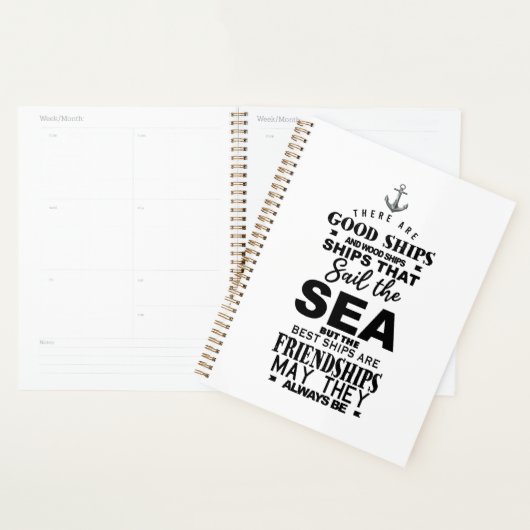 Vriendschapscitaat goede schepen beste verjaardag planner (Display)