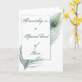 Vriendschapscitaat Inspirerend Pauw Veer Kaart (Gele Bloem)