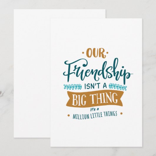 Vriendschapsdag belangrijk kaart (Voorkant / Achterkant)