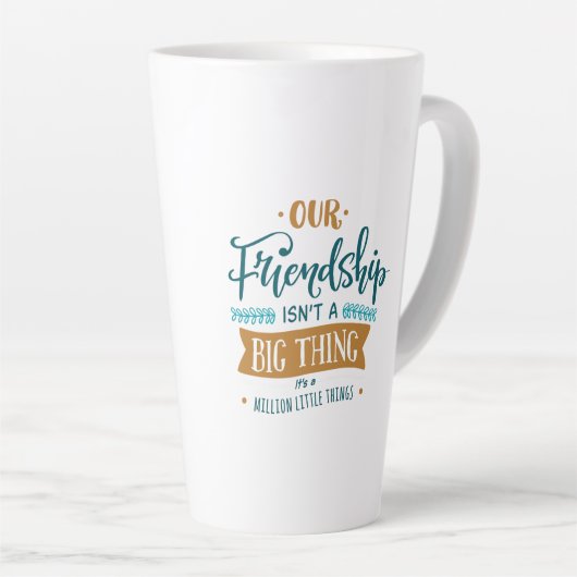 Vriendschapsdag belangrijk latte mok (Rechterhoek)