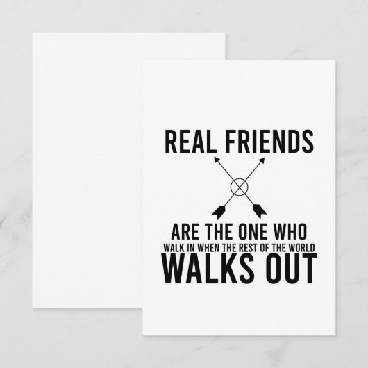 Vriendschapsdag echte vrienden kaart (Voorkant / Achterkant)