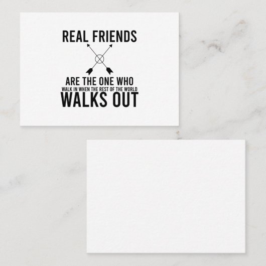 Vriendschapsdag echte vrienden visitekaartje (Voorkant / Achterkant)