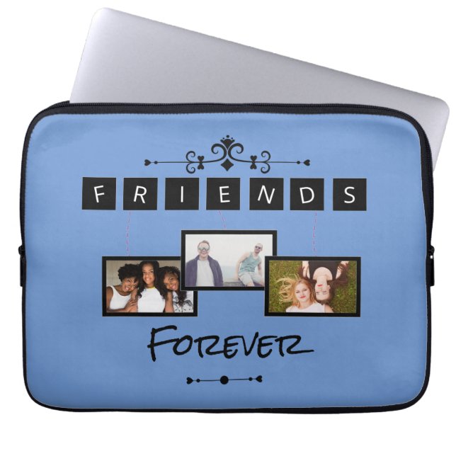 Vriendschapsdag gepersonaliseerde sjabloon fotocol laptop sleeve (Voorkant)