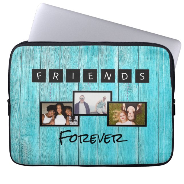 Vriendschapsdag gepersonaliseerde sjabloon fotocol laptop sleeve (Voorkant)