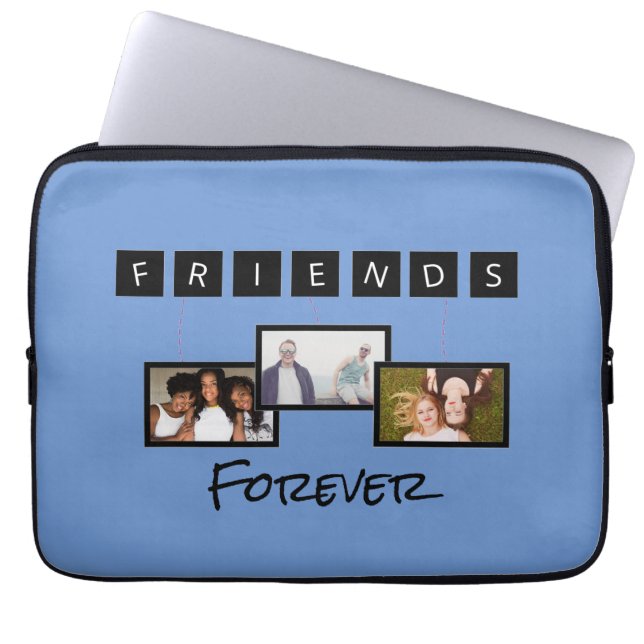 Vriendschapsdag gepersonaliseerde sjabloon fotocol laptop sleeve (Voorkant)