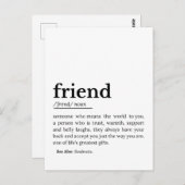 Vriendschapsdefinitie - oprechte betekenis briefkaart (Voorkant / Achterkant)